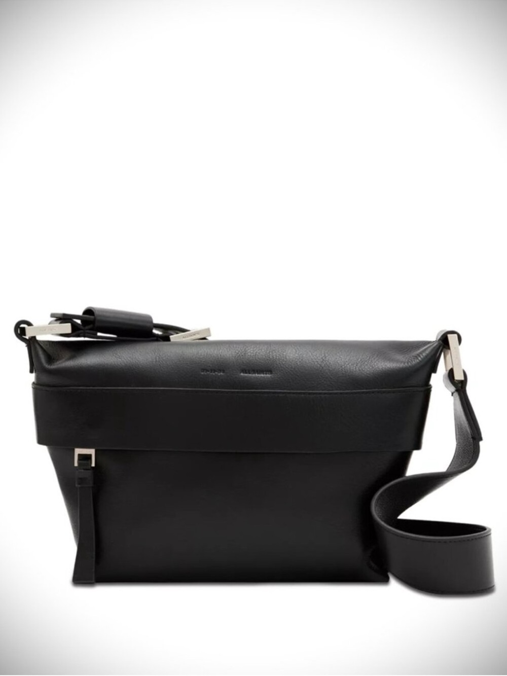 All Saints Colette Quilt XBody Black Leather Shoulder Bag